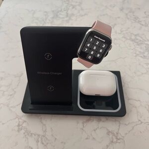 Apple Watch Series 6 Stainless Steel+Bands+Charging Stand+Apple AirPods- $250
